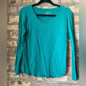 LOFT vintage soft green long sleeve T-shirt